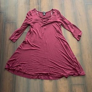 Maroon Shapeless Dress